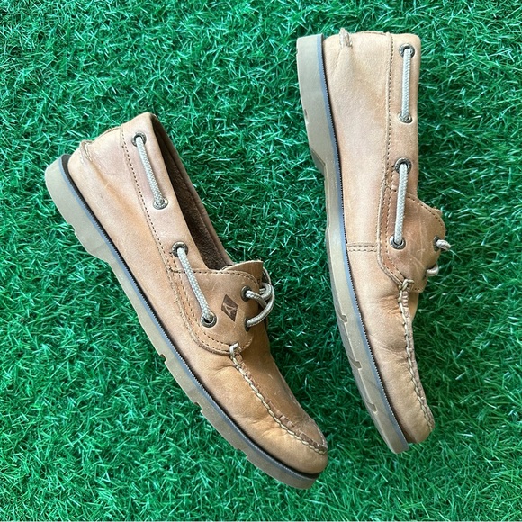 Sperry Men's Brown Leather Boat Shoes - Picture 3 of 9